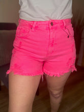Load image into Gallery viewer, Risen Pink Distressed Shorts