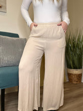 Load image into Gallery viewer, Beige Woven Ankle Wide Leg Pant