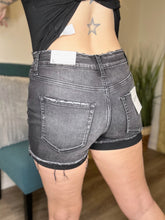 Load image into Gallery viewer, Black Denim Cuffed Shorts