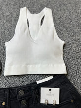 Load image into Gallery viewer, Ribbed Cropped Racerback Tops