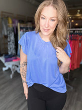 Load image into Gallery viewer, Blue Ruffle Sleeve Top