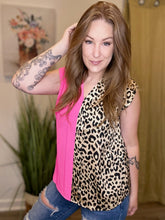 Load image into Gallery viewer, Hot Pink Color Block Printed Blouse