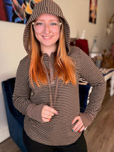 Load image into Gallery viewer, Coffee Henley Hooded Long Sleeve