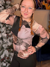 Load image into Gallery viewer, Black Multi Floral Sheer Top