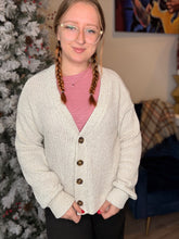 Load image into Gallery viewer, Natural Buttoned Knit Cardigan