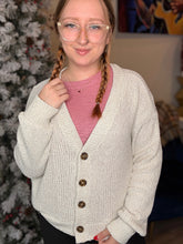 Load image into Gallery viewer, Natural Buttoned Knit Cardigan