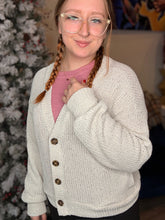 Load image into Gallery viewer, Natural Buttoned Knit Cardigan