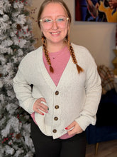 Load image into Gallery viewer, Natural Buttoned Knit Cardigan