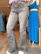 Load image into Gallery viewer, Lovervet High Rise Grey Flare Leg Jeans