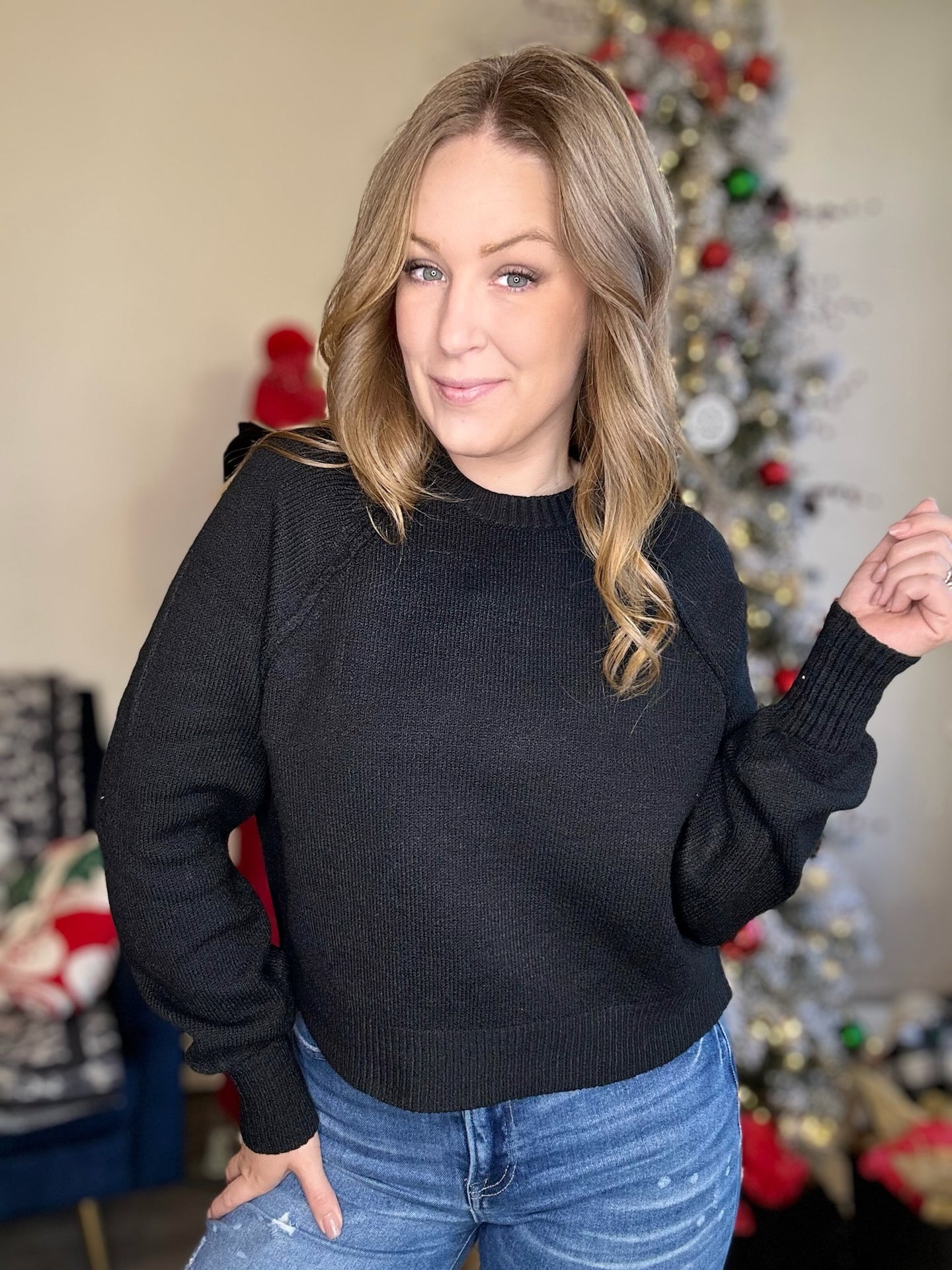 Black Raglan Sweater