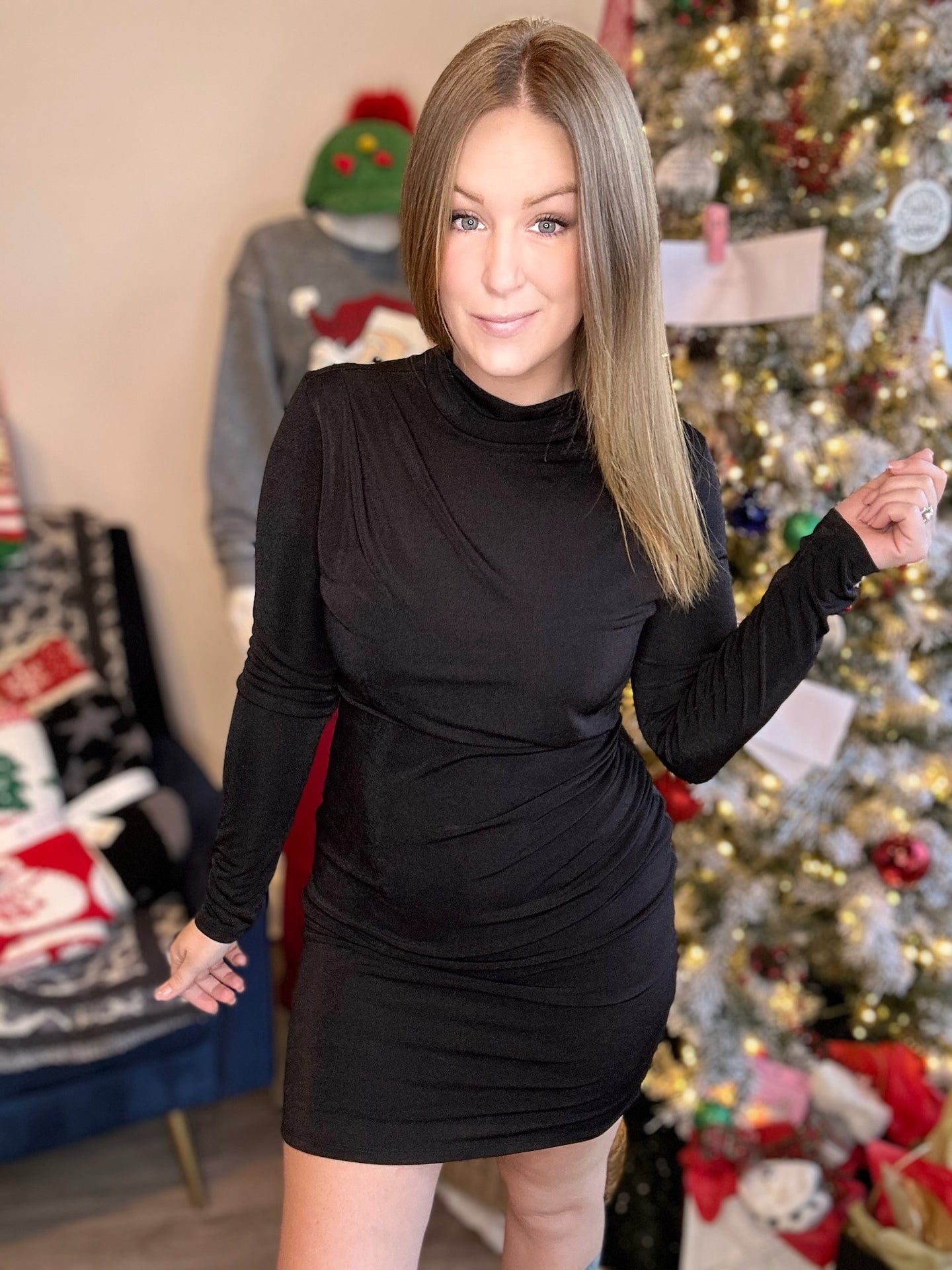 Black Mock Neck Long Sleeve Mini Dress Crush Boutique Clothing Black Mock Neck Long Sleeve Mini Dress Crush Boutique Clothing