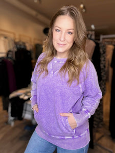 Violet Vintage Wash Pullover