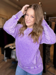 Violet Vintage Wash Pullover