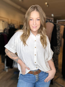 Ivory Button Down Top