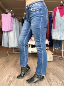 Flying Monkey Mid Rise Straight Ankle Jeans