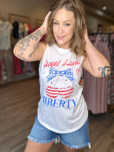White Liberty Graphic Tank