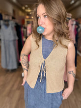 Load image into Gallery viewer, Sand Tie Front Knitted Vest