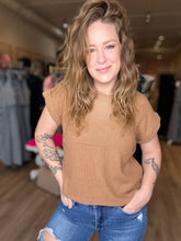 Load image into Gallery viewer, Camel Short Sleeve Crew Neck