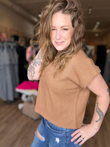 Camel Short Sleeve Crew Neck