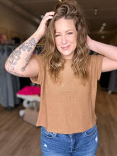 Load image into Gallery viewer, Camel Short Sleeve Crew Neck