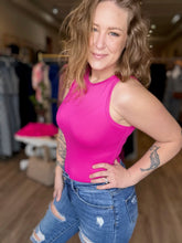 Load image into Gallery viewer, Hot Pink Boat Neck BodySuit