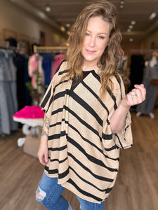 Beige Stripe Kimono