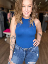 Load image into Gallery viewer, Blue Boat Neck BodySuit