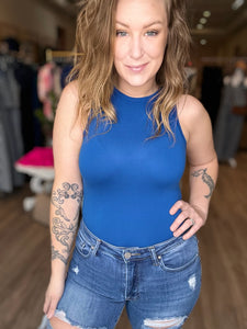 Blue Boat Neck BodySuit