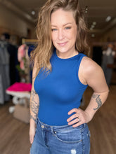 Load image into Gallery viewer, Blue Boat Neck BodySuit