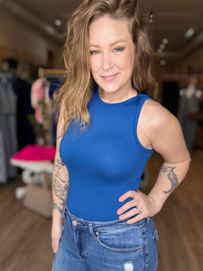 Blue Boat Neck BodySuit