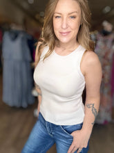 Load image into Gallery viewer, White Round Neck Tank