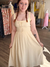 Load image into Gallery viewer, Yellow Front Tie Sleeveless Dress