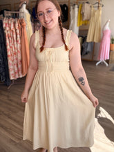 Load image into Gallery viewer, Yellow Front Tie Sleeveless Dress