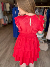 Load image into Gallery viewer, Red Ruffled Lace Dress