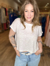 Load image into Gallery viewer, Ivory Burn Out Cropped Tee