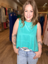 Load image into Gallery viewer, Turquoise Shark Bite Tank Top