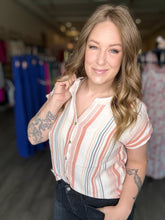 Load image into Gallery viewer, Papaya Striped Cap Sleeve Top