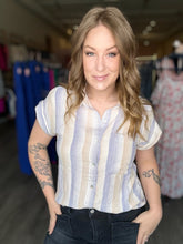 Load image into Gallery viewer, Striped Dolman Button Down Shirt