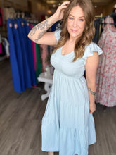 Load image into Gallery viewer, Mint Flutter Sleeve Maxi Dress