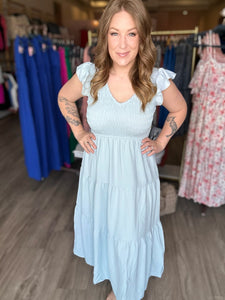 Mint Flutter Sleeve Maxi Dress