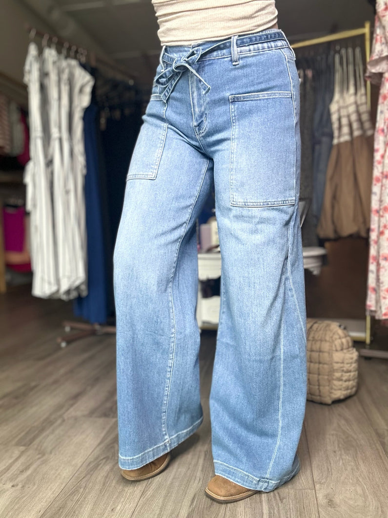 Flying Monkey Tie Waist Jeans