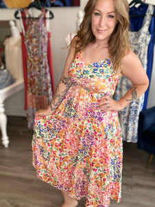Multi Floral Sleeveless Dress