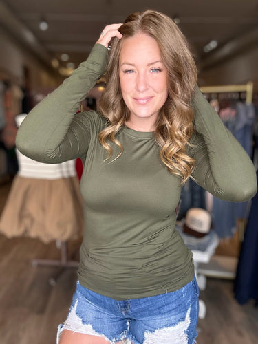 Olive Microfiber Long Sleeve