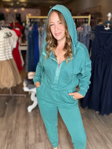 Teal Washed Cotton JumpSuit