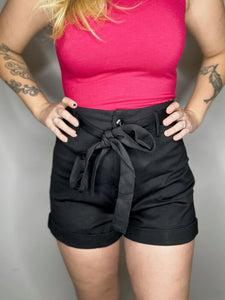 Black Blazer Tie Shorts