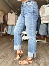 Load image into Gallery viewer, Flying Monkey High Rise Cuffed Straight Jeans