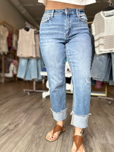 Load image into Gallery viewer, Flying Monkey High Rise Cuffed Straight Jeans