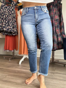Flying Monkey Mid Rise Slim Straight Jeans