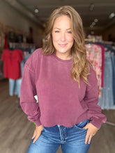 Load image into Gallery viewer, Mauve Cropped Crewneck Sweatshirt