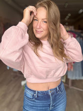 Load image into Gallery viewer, Pink Crewneck Short Sweatshirt